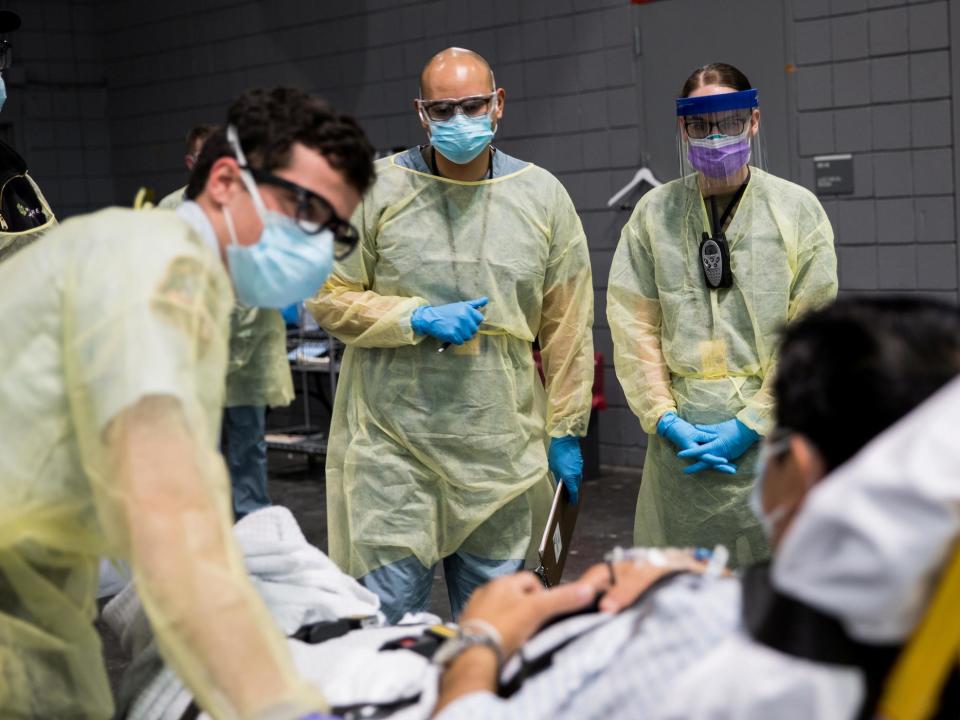 javits new york coronavirus medical station patient healthcare