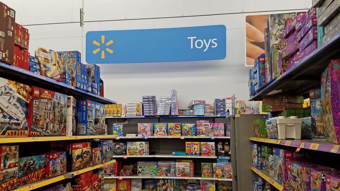 Toy aisle in Walmart store