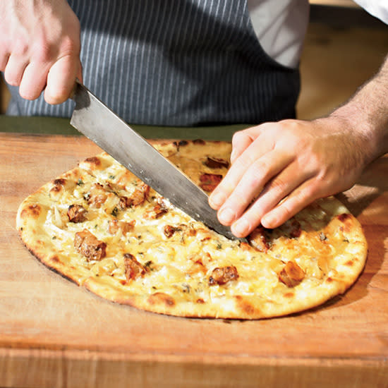 Savoy Cabbage–and-Sunchoke Pizzas Buttery braised cabbage, pureed sunchokes, crisp pan-fried sunchokes and gooey Emmental cheese come together on this deliciously different pizza. Get the Savoy Cabbage–and-Sunchoke Pizzas recipe.