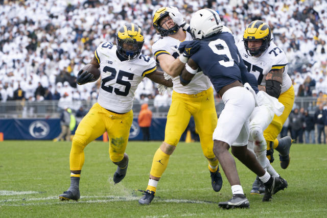 Michigan's Aidan Hutchinson, David Ojabo edge rival Ohio State Buckeye  defensive ends Nick and Joey Bosa