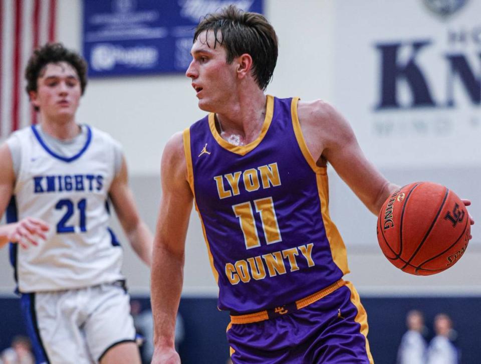 Lyon County’s Travis Perry scored 33 points in the Lyons’ 83-63 win over host Lexington Catholic in the White, Greer & Maggard Holiday Classic championship game on Saturday.