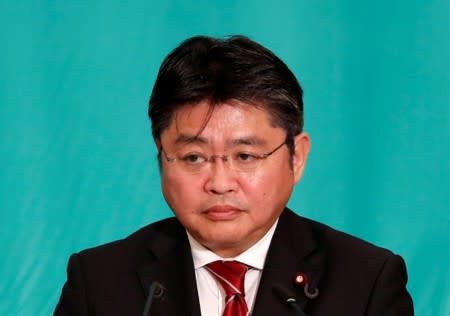 Secretary general of the Social Democratic Party Hajime Yoshikawa attends a debate session with other party leaders ahead of July 21 upper house election at the Japan National Press Club in Tokyo