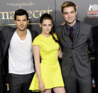 Robert Pattinson, Taylor Lautner and Kristen Stewart have another photocall in Madrid. Copyright [Rex]