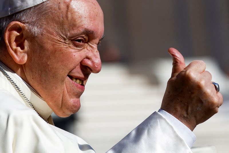 FILE PHOTO: Pope Francis holds general audience at the Vatican