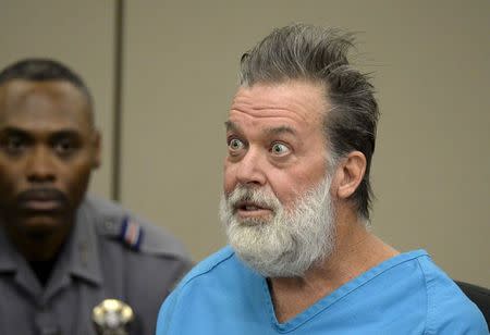 Robert Lewis Dear, 57, attends a hearing to face 179 counts of various criminal charges at El Paso County court in Colorado Springs, Colorado December 9, 2015. REUTERS/Andy Cross/Pool/File photo