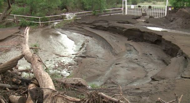 PHOTO: The Gallinas River has become contaminated following rains that washed debris from the Calf Canyon Hermits Peak fire into it, creating a water crisis in Las Vegas, N.M., which relies on the Gallinas reservoir for drinking water.  (KOAT)