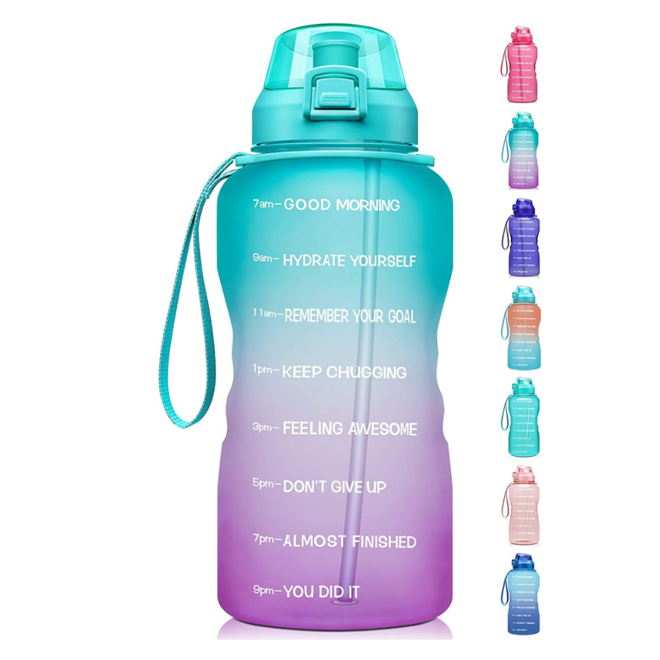 Fidus Large 1 Gallon/128oz Motivational Water Bottle with Time Marker- Amazon Canada Summer Favourites