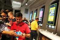 NEW YORK, NY - SEPTEMBER 05: The media attends the launch of the new Nokia Lumia 920 and 820 Windows smartphones on September 5, 2012 in New York City. The new Nokia phones are the first smartphones built for Windows 8. Analysts see the new phones as Nokia's last chance to compete with fellow technology companies Apple and Samsung in the lucrative smartphone market. (Photo by Spencer Platt/Getty Images)