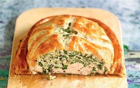 Chicken and watercress pithivier