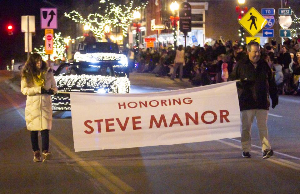 Howell Fantasy of Lights Grand Marshal Steve Manor died weeks before the event, but was honored with a moment of silence at the beginning of the parade Friday, Nov. 25, 2022.