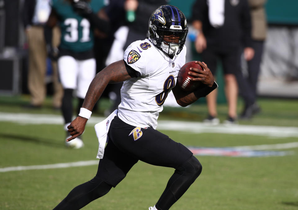 Baltimore Ravens Quarterback Lamar Jackson (8) 