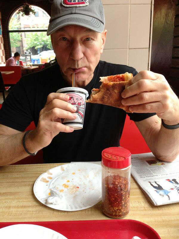 Patrick Stewart has done a lot of things many of us have not — he’s been a Star Trek captain and has been knighted by the British queen! However, it wasn’t until the age of 71 in 2013 that Stewart devoured his first slice. “Please note: the authentic NY fold,” he captioned a photo of the special moment. (Photo: Instagram)