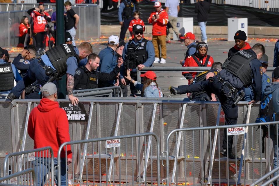 At least 22 people suffered gunshot wounds when shooters attacked the Kansas City Chiefs Super Bowl parade (AP)