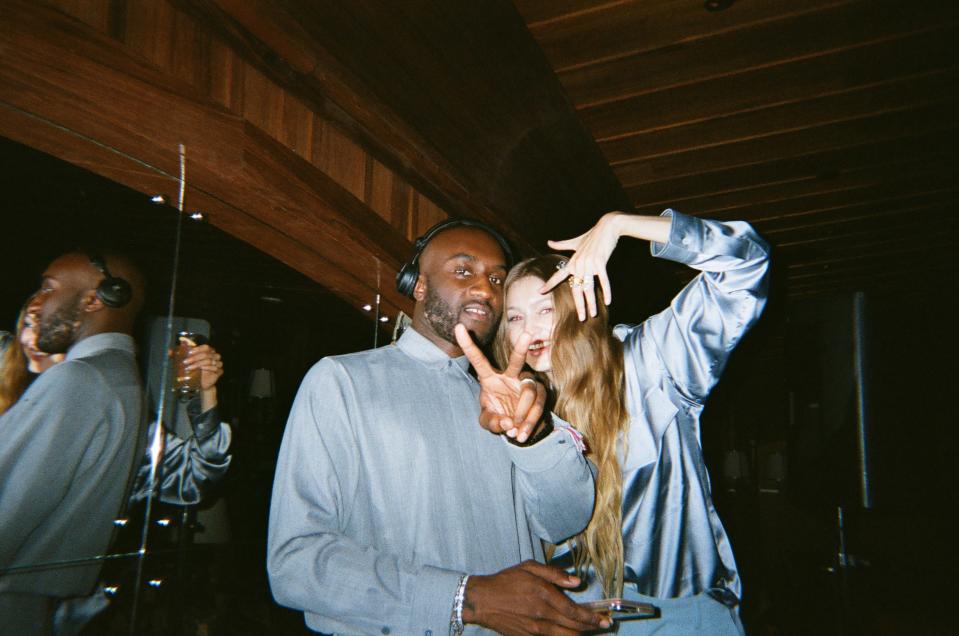 <h1 class="title">Virgil Abloh and Gigi Hadid</h1><cite class="credit">Photo: Cully Smoller</cite>