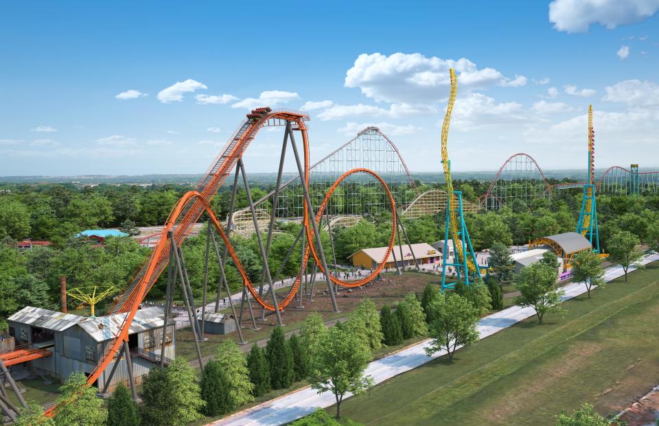 Dorney Park and Wildwater Kingdom's newest rollercoaster, "Iron Menace" features nearly 2,200 feet of steel track, a 160-ft. rise, several loops and an innovative "hold and dive" feature that suspends riders before experiencing a 95-degree, 152-ft. drop. Iron Menace will open in the 2024 season.