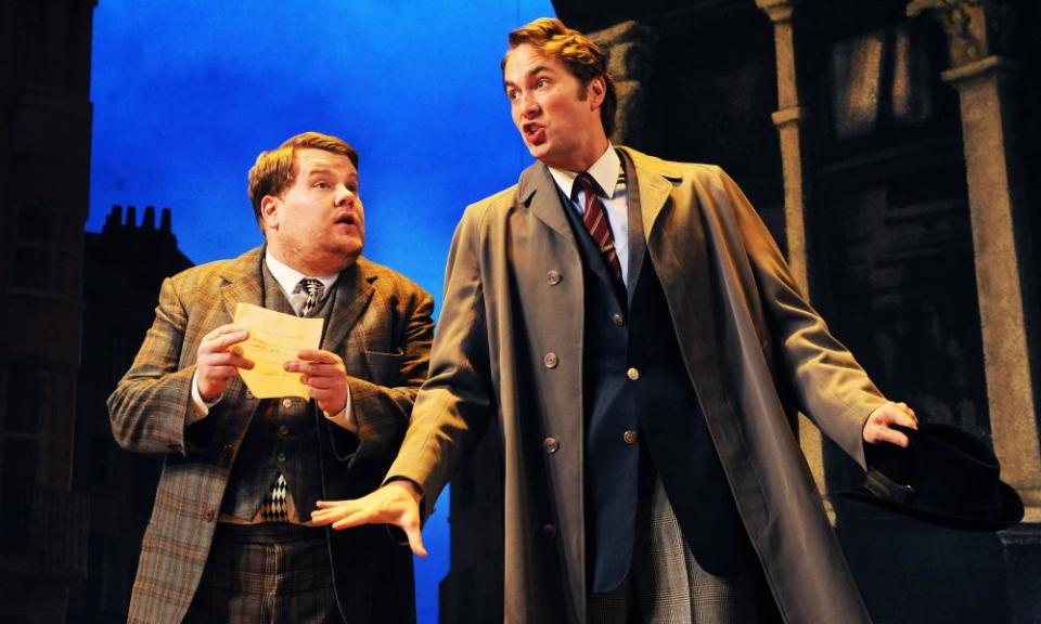 James Corden and Oliver Chris in One Man Two Guvnors, the first production streamed for NT at Home.