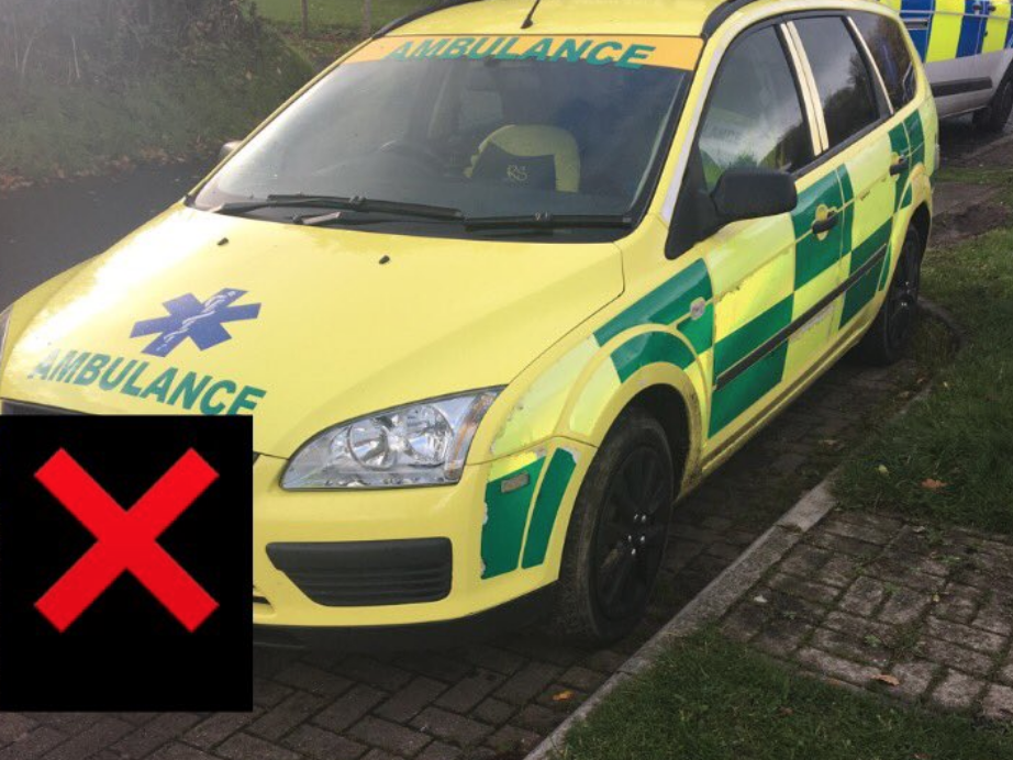 South Wales Police tweeted a picture of the fake ambulance being driven by a disqualified, uninsured teenager: South Wales Police/Twitter