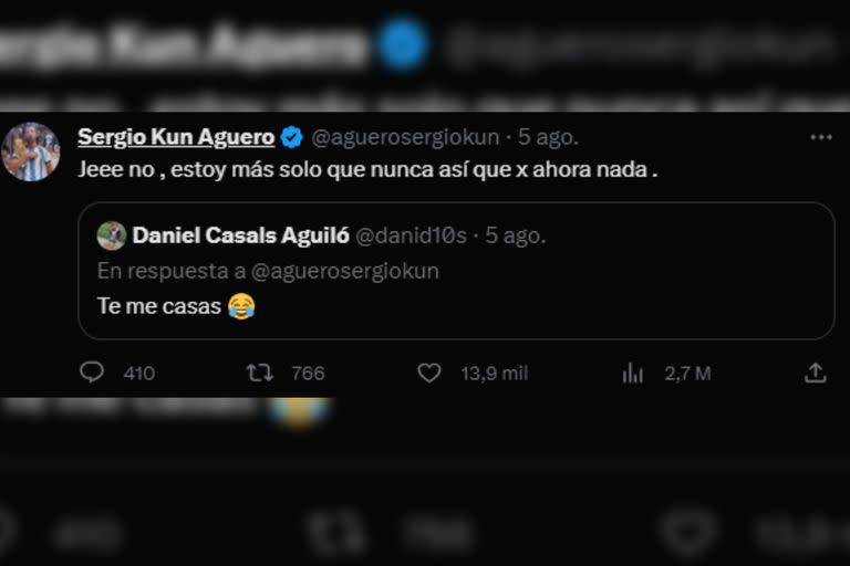 Kun Aguero informó sobre su separación (Captura Twitter)