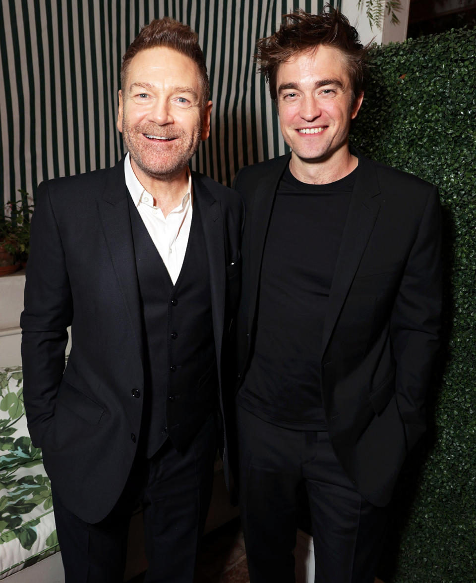 <p>Director Kenneth Branagh poses with Robert Pattinson at a special screening of <em>Belfast </em>in Los Angeles on Dec. 3. </p>