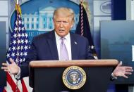 U.S. President Trump holds coronavirus disease (COVID-19) pandemic briefing at the White House in Washington