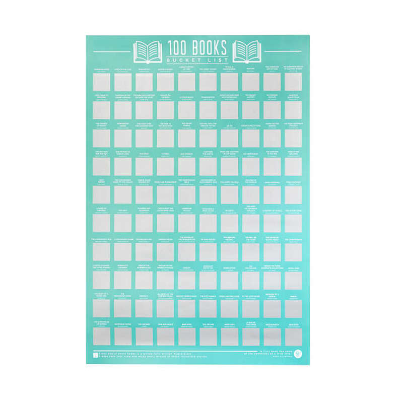 100 Books Scratch Off Poster