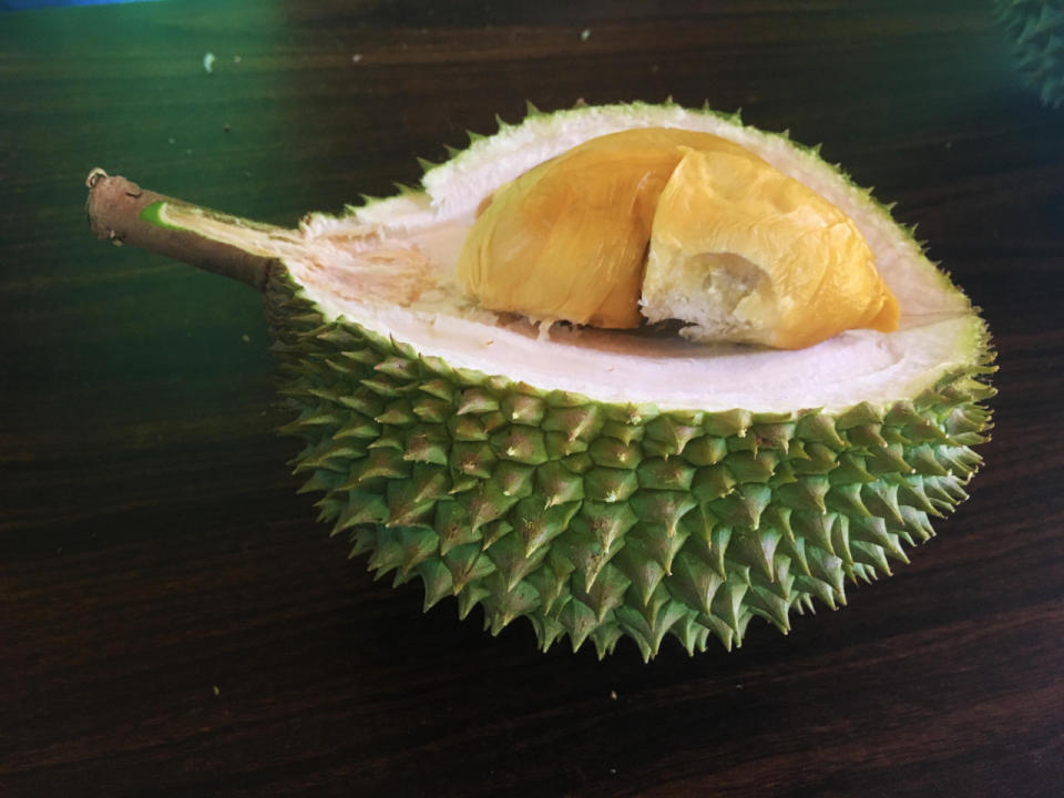 From Segamat, Johor, the D13 has a soft, custardy and smooth flesh with a creamy texture and bittersweet aftertaste. (Photo by: Erin Kimbrell/Yahoo Singapore)