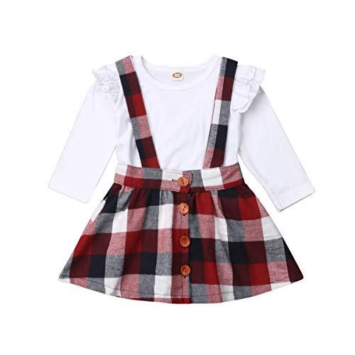 Infant Plaid Overall Skirt Set