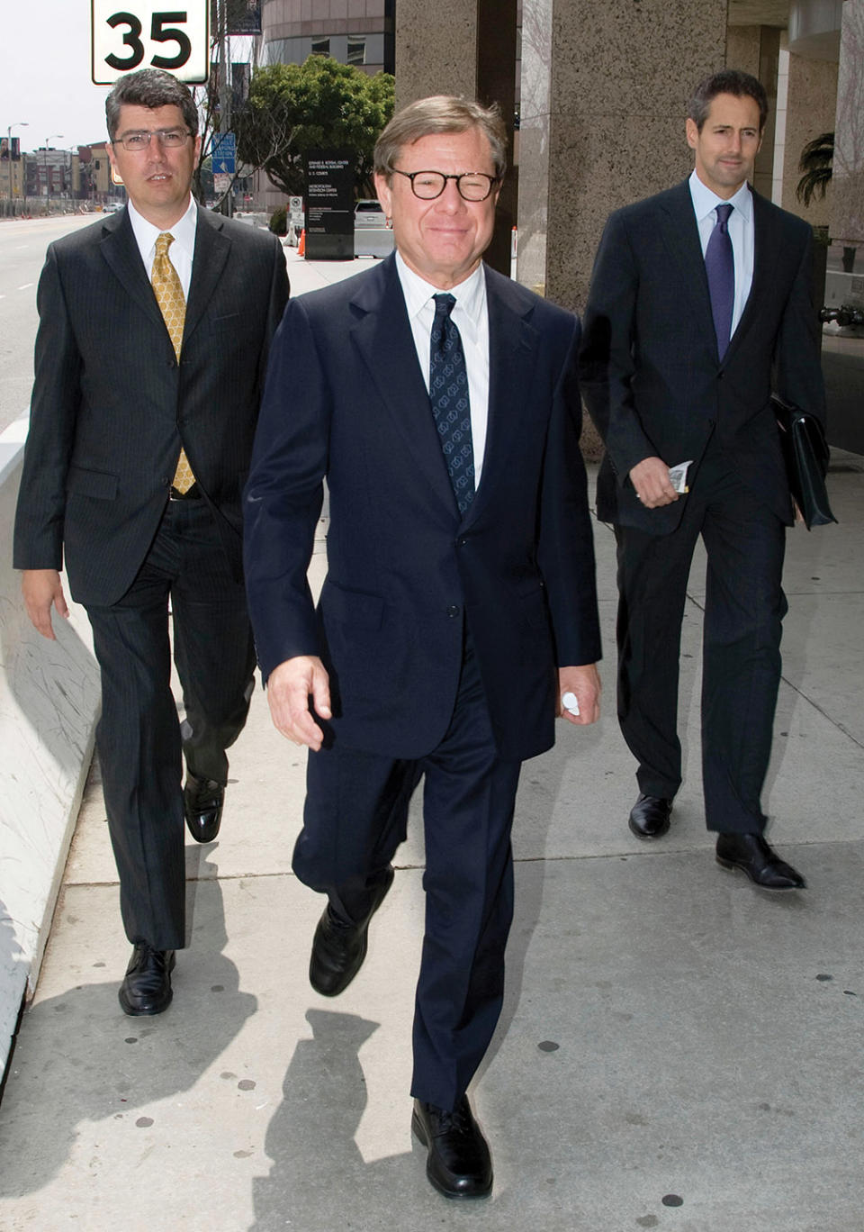 Michael Ovitz outside the 2008 wiretapping trial of private investigator Anthony Pellicano, who was sentenced to 15 years.