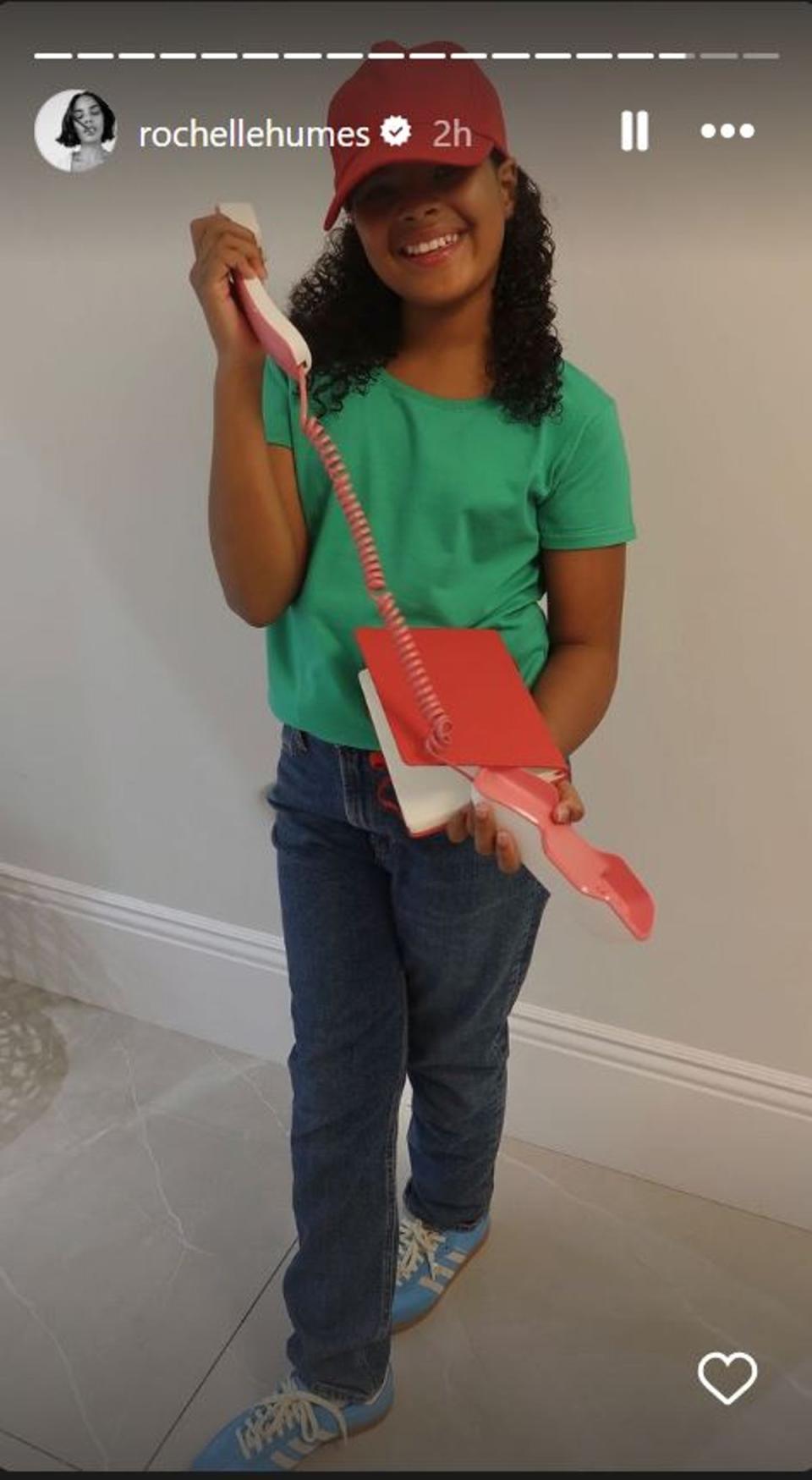 Rochelle Humes’ eldest daughter Alaia-Mai, 10, dressed as Kristy from Ann M. Martin’s Babysitters Club book series (Instagram)