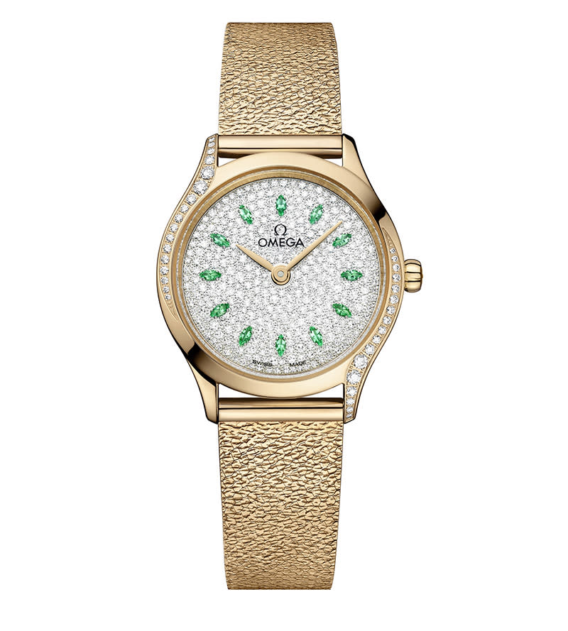 omega watch custom 26 mm De Ville Mini Trésor watch in its proprietary Moonshine Gold