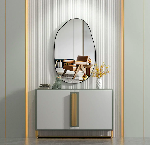 Cassilando Asymmetrical Wall Mirror, Bathroom Mirrors