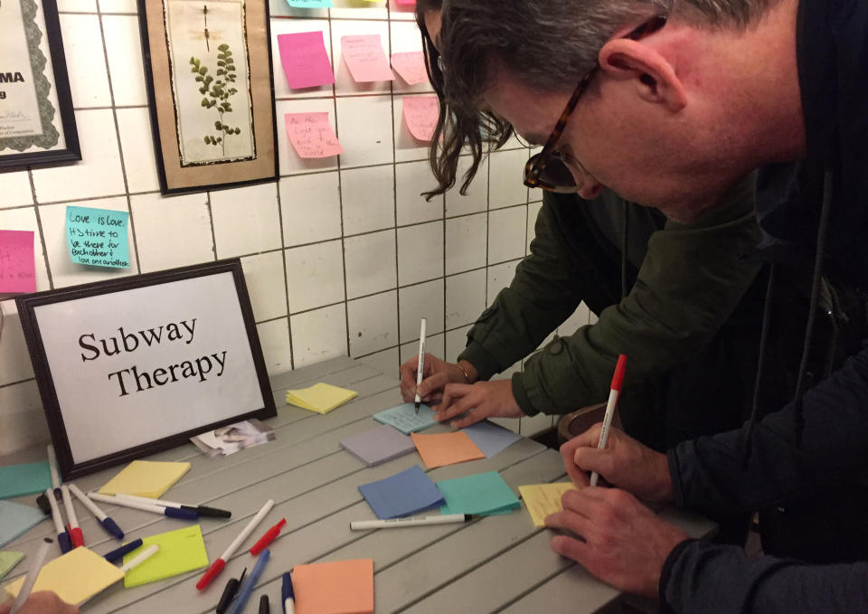 ‘Subway Therapy’ — Artist creates outlet for postelection venting in NYC