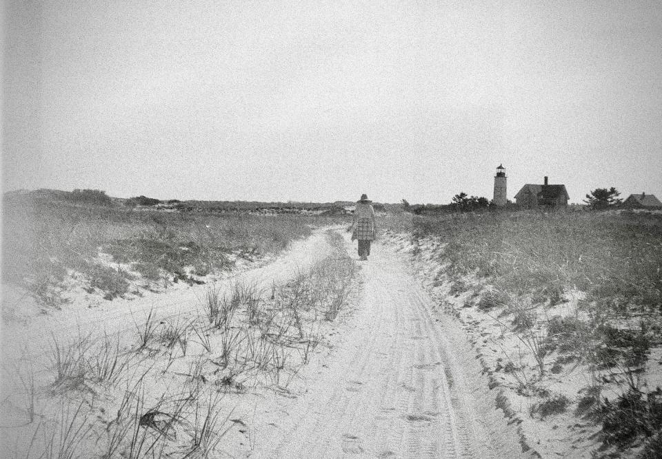 A vintage look towards the Sandy Neck Lighthouse in Barnstable captured recently with a 1950s-era Bosley B2 film camera. Shutter problems provided some light banding seen at the left edge of the image.