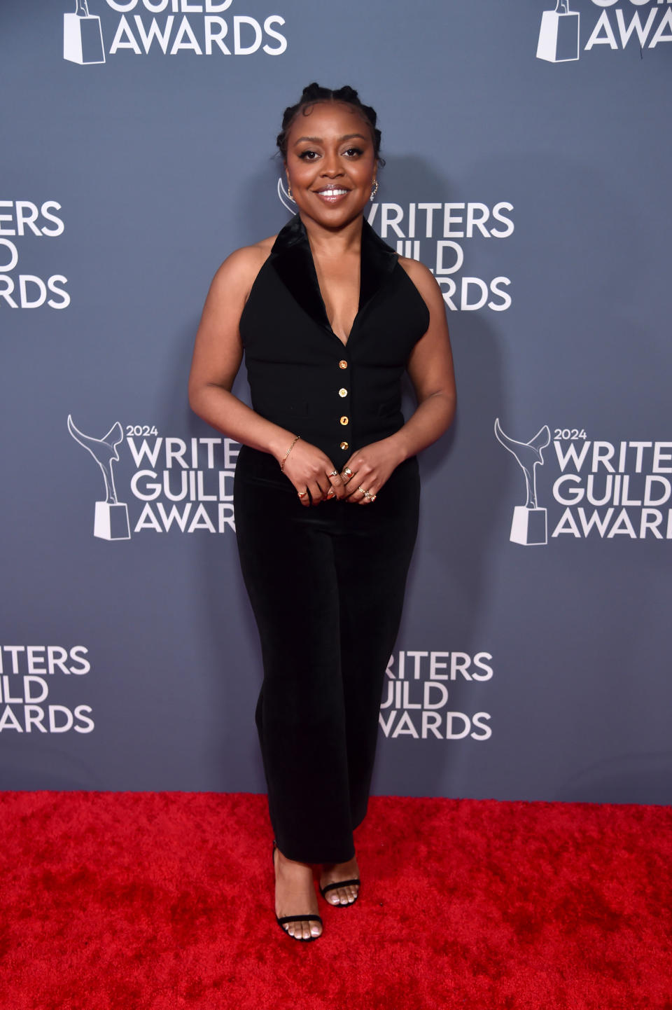 LOS ANGELES, CALIFORNIA - APRIL 14: Quinta Brunson attends the 2024 Writers Guild Awards Los Angeles Ceremony at the Hollywood Palladium on April 14, 2024 in Los Angeles, California. (Photo by Alberto E. Rodriguez/Getty Images for Writers Guild of America West)