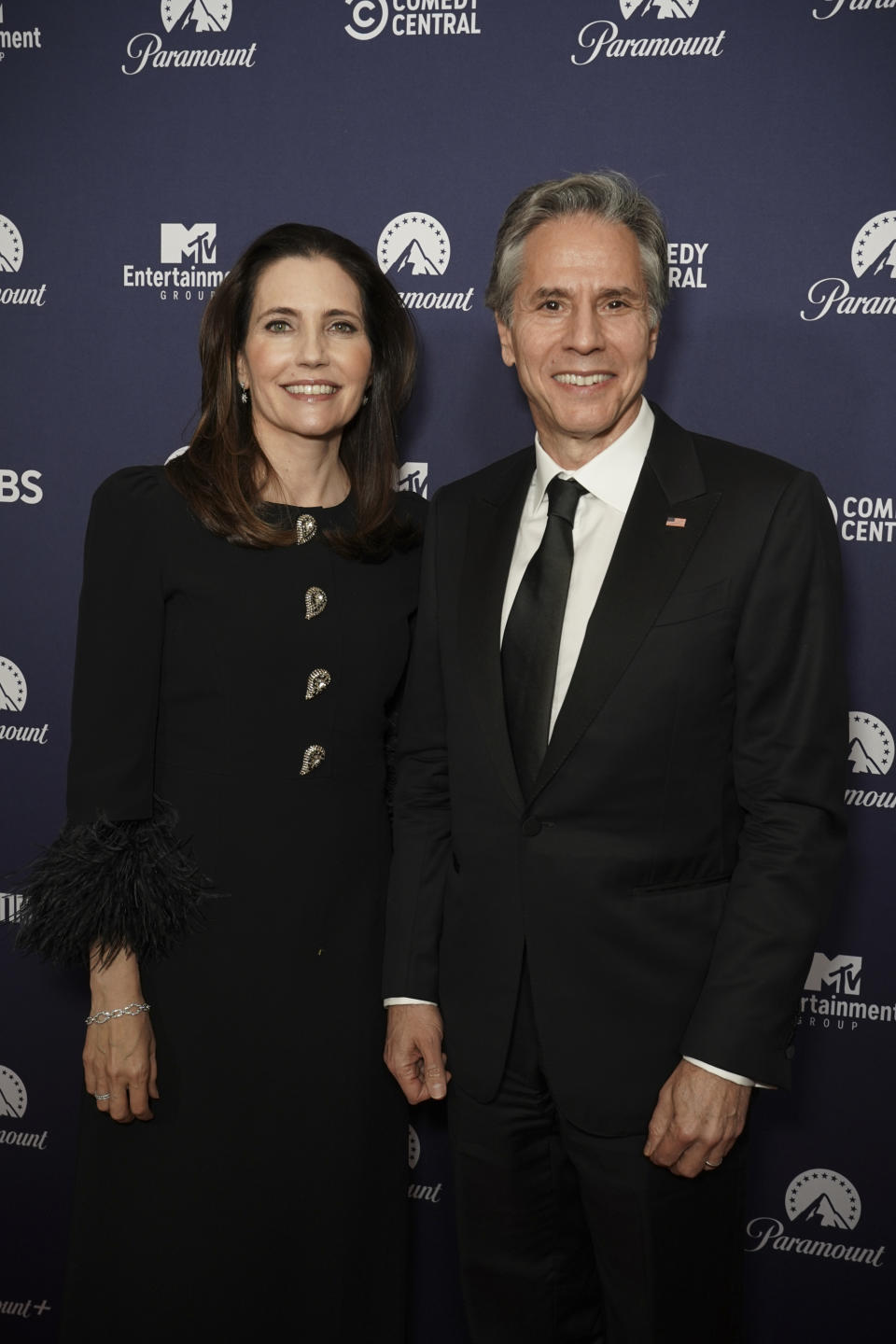 Secretary of State Antony Blinken and Evan Ryan at the Paramount White House Correspondents’ Dinner after party at the French Ambassador’s residence. - Credit: Mary Kouw/CBS