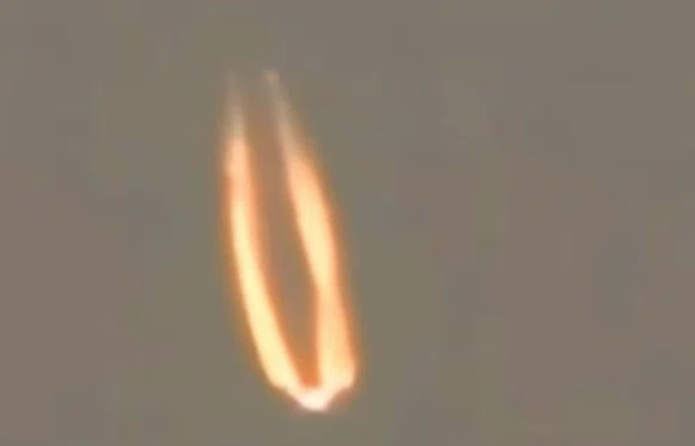 The fiery satellite was seen soaring through the skies of Peru