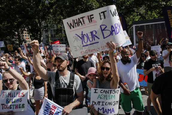 Protestors in New York City.