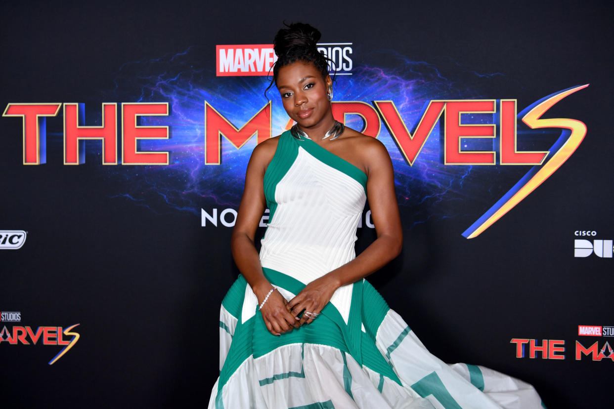 'The Marvels' Ending Explained pictured: 'The Marvels' director Nia DaCosta | (Photo by Denise Truscello/Getty Images for Disney)