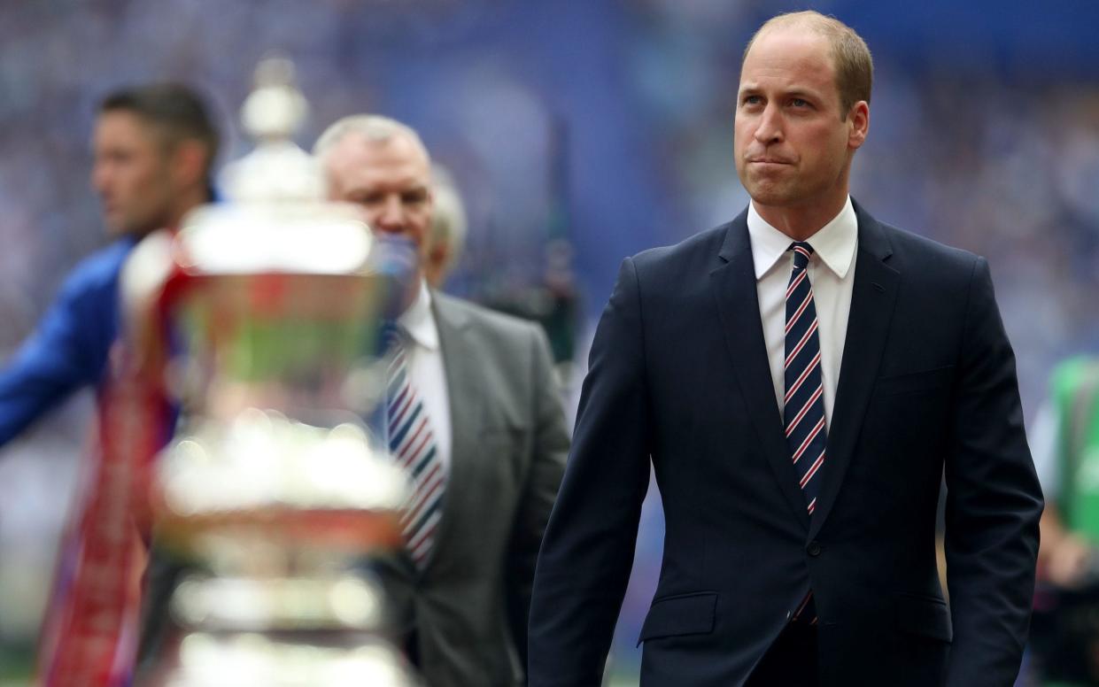 The Duke of Cambridge during the Emirates FA Cup Final at Wembley this year - PA