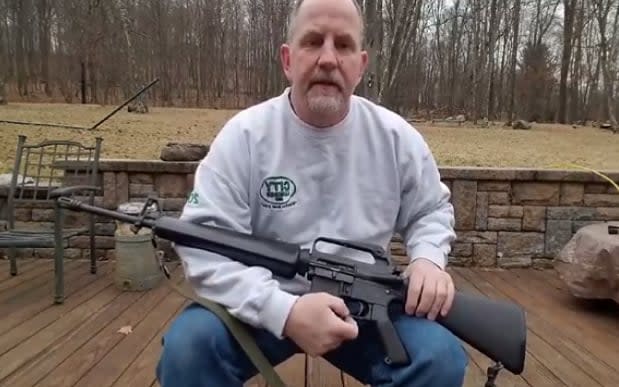 Scott-Dani Pappalardo inspired the #OneLess campaign in response to the Florida school shooting by destroying his rifle - Facebook 
