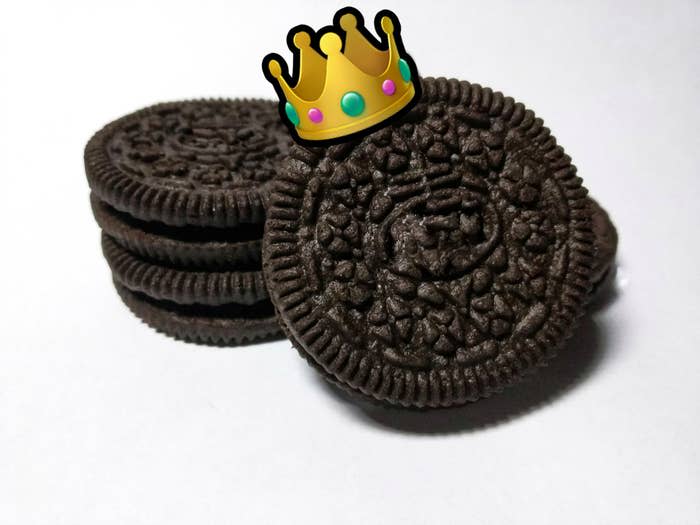 Oreos with an emoji crown on top