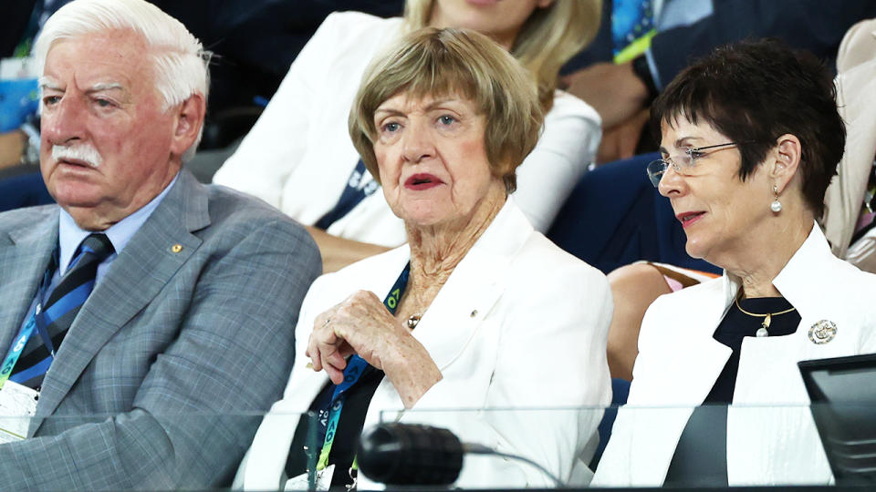 Margaret Court, pictured here watching the women's singles final at the Australian Open. 