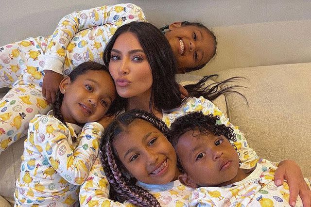 <p>Kim Kardashian/Instagram</p> Kim Kardashian with kids North, Saint, Chicago and Psalm