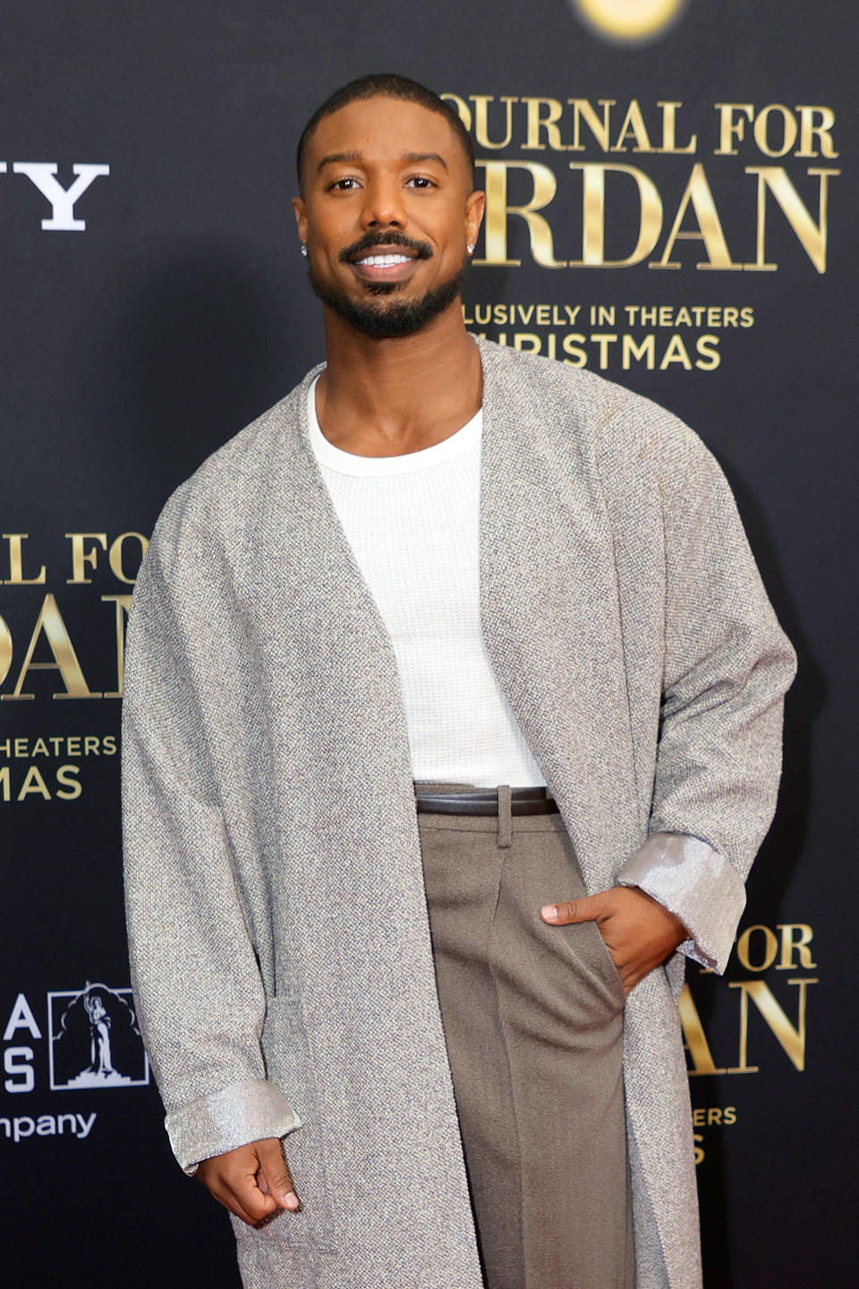 Michael B. Jordan dressed smart at an event