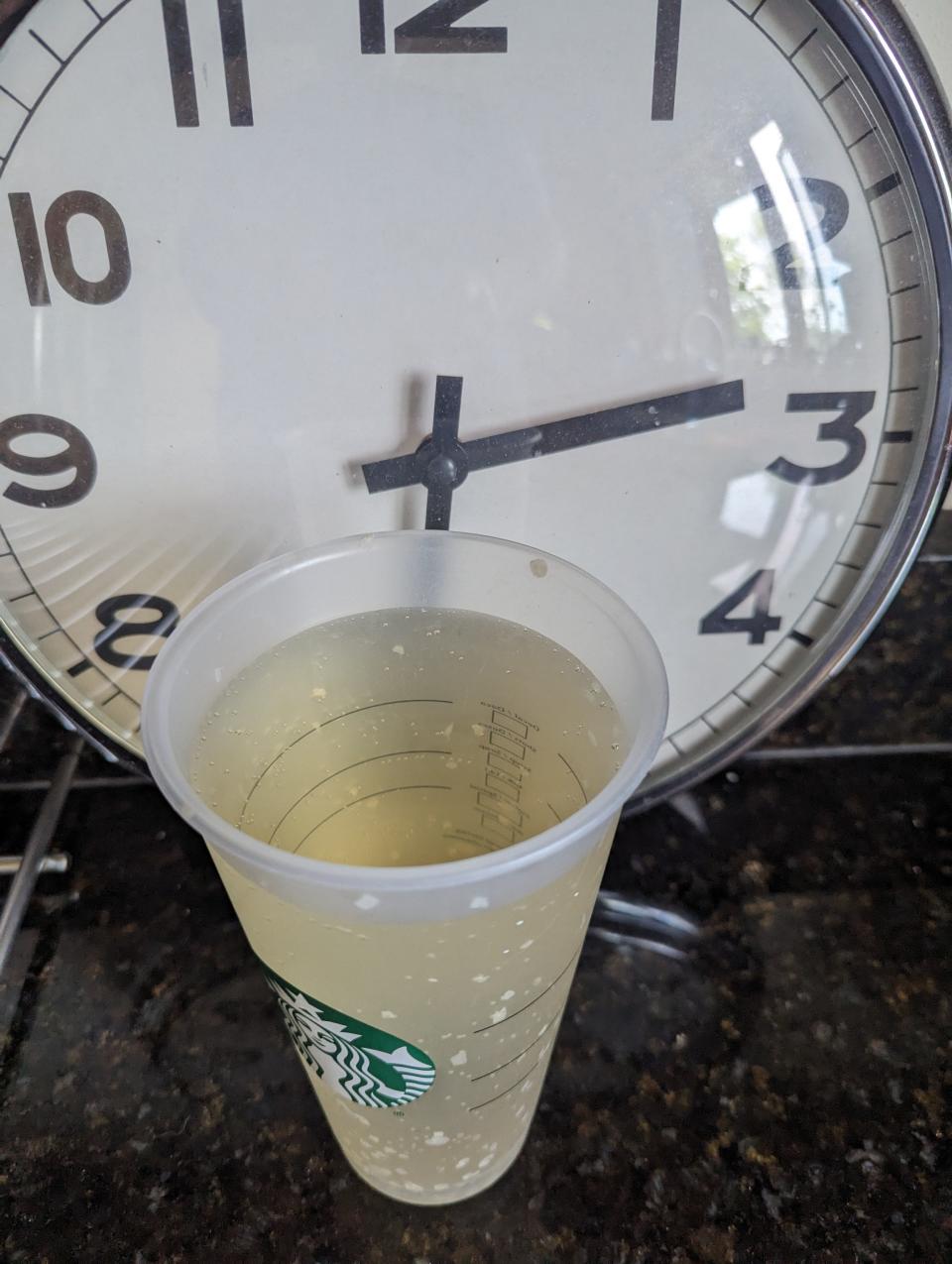 Village of Cleveland resident Scott Eckelaert emailed a photo of his tap water to village public works director Chris Jost and village manager Stacy Grunwald in July.