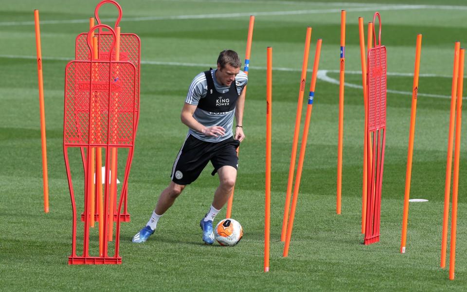 Players such as Jamie Vardy are currently adhering to 'step one' of the return to training - GETTY IMAGES