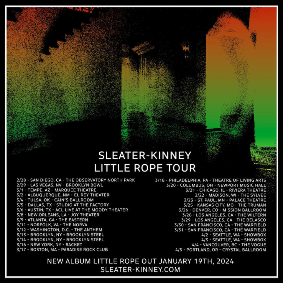 sleater kinney little rope hell new album single indie rock alternative riot grrrl news tour dates