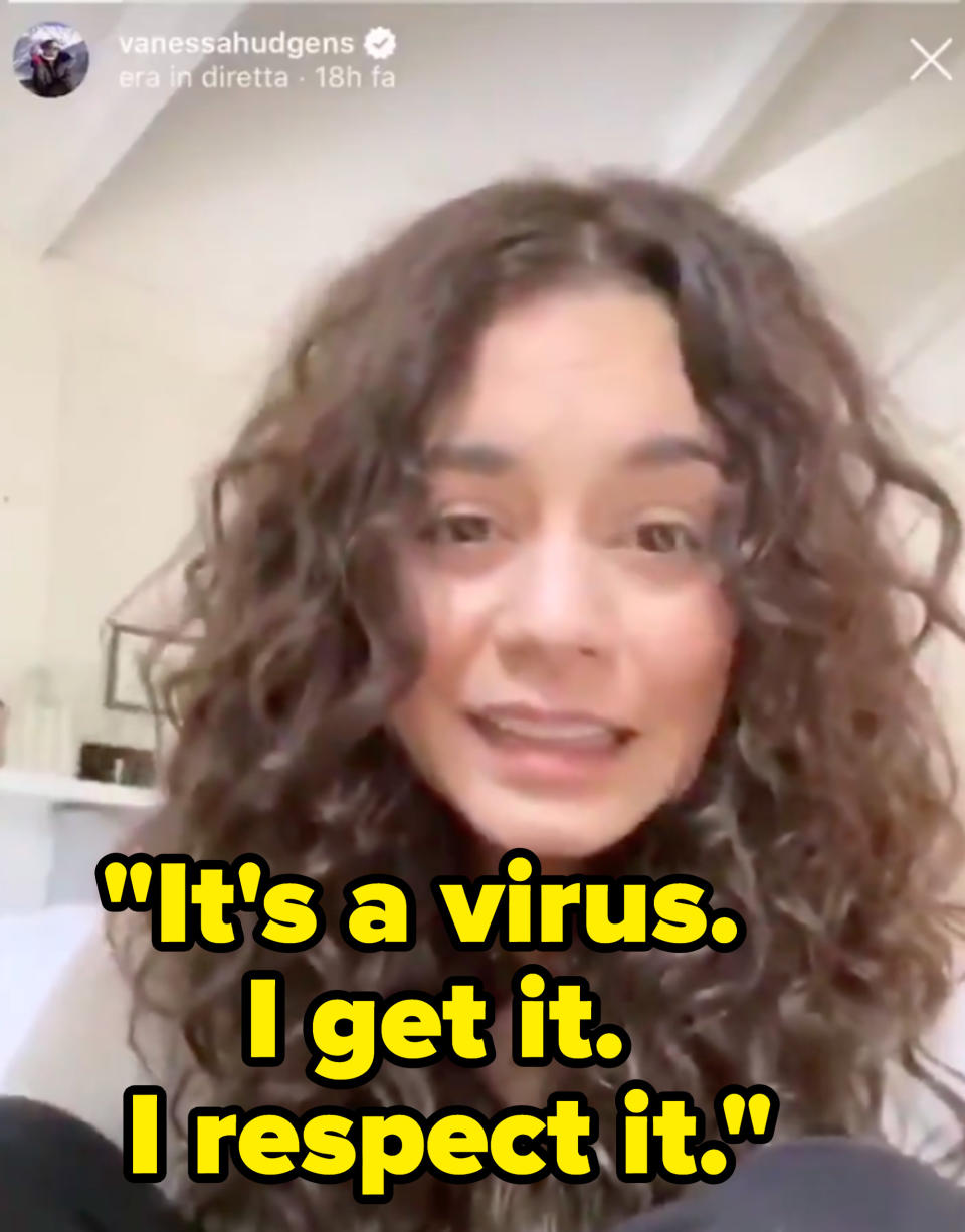Vanessa said, "It's a virus. I get it. I respect it"