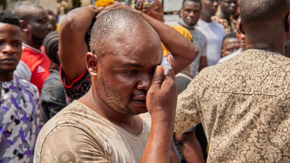 Rescuers search for survivors in the wreckage of a 21-storey building that collapsed under construction in Nigeria's largest city, Lagos on November 2, 2021