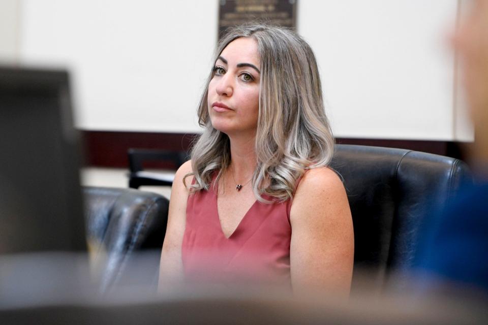 RaDonda Vaught enters the courtroom ahead of her sentencing in Nashville, Tenn., on Friday, May 13, 2022.